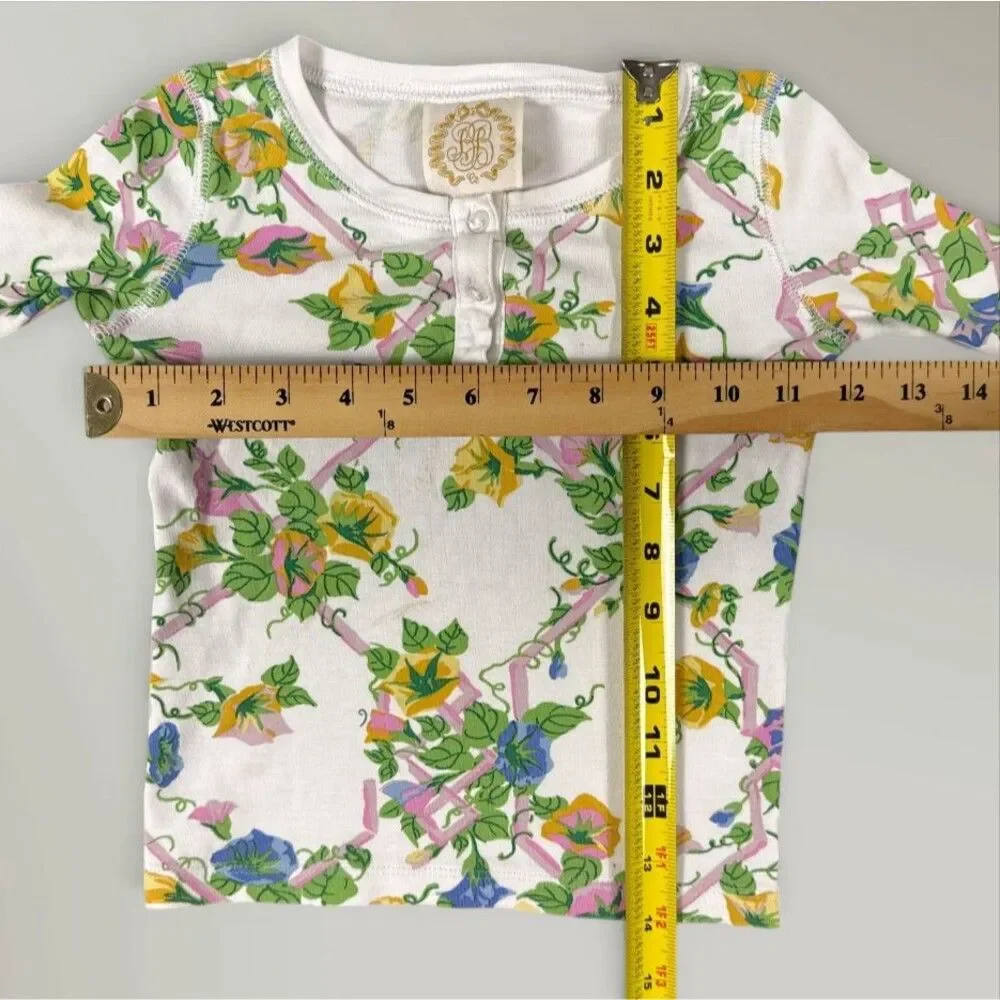 The Beaufort Bonnet Company Floral Pajama Set Pima Cotton PJ Soft Size 4T